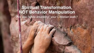 Spiritual Transformation, NOT Behavior Manipulation Jeremia 9:24 NBG-vertaling 1951