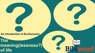 The Meaning(lessness?) of Life Ecclesiastes 2:10-11 New Living Translation