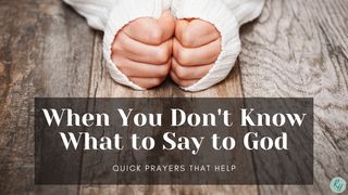 When You Don't Know What to Say to God Psalms 32:8-10 New International Version