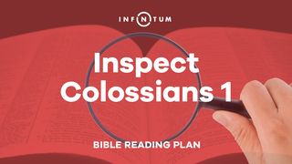 Infinitum: Inspect Colossians 1 Colossians 1:15-20 The Message