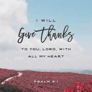 Psalms 9:1-2 - I will praise you, LORD, with all my heart.
I will tell all the miracles you have done.
I will be happy because of you;
God Most High, I will sing praises to your name.