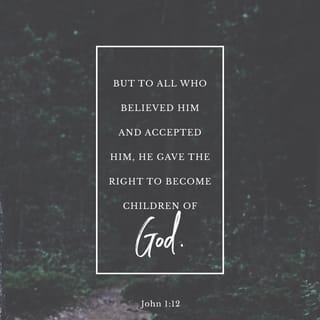 John 1:12 - But those who did welcome him,
those who believed in his name,
he authorized to become God’s children