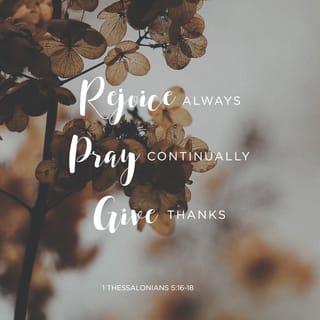 1 Thessalonians 5:16-18 - Let joy be your continual feast. Make your life a prayer. And in the midst of everything be always giving thanks, for this is God’s perfect plan for you in Christ Jesus.