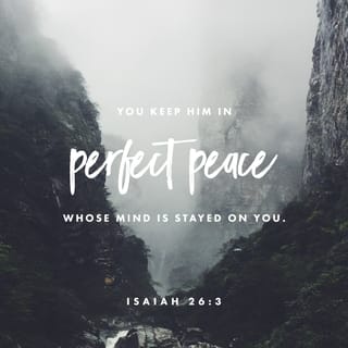 Isaiah 26:3 - “You will keep in perfect and constant peace the one whose mind is steadfast [that is, committed and focused on You—in both inclination and character],
Because he trusts and takes refuge in You [with hope and confident expectation].