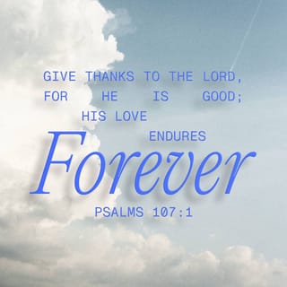 Psalms 107:1 - O give thanks unto Jehovah; for he is good;
For his lovingkindness endureth for ever.