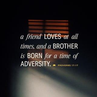Proverbs 17:17 - A friend loves you all the time,
and a brother helps in time of trouble.