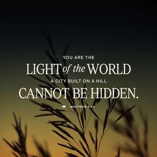 Matthew 5:14-16 - “You are the light of the world. A city that is set on a hill cannot be hidden. Nor do they light a lamp and put it under a basket, but on a lampstand, and it gives light to all who are in the house. Let your light so shine before men, that they may see your good works and glorify your Father in heaven.
