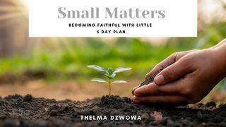Small Matters: Becoming Faithful With Little Luke 16:13 New International Version