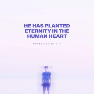 Ecclesiastes 3:11 - Yet God has made everything beautiful for its own time. He has planted eternity in the human heart, but even so, people cannot see the whole scope of God’s work from beginning to end.