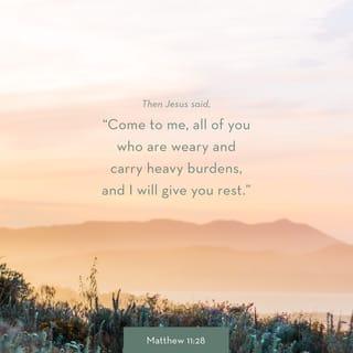 Matthew 11:28-29 - “Come to me, all you who are weary and burdened, and I will give you rest. Take my yoke upon you and learn from me, for I am gentle and humble in heart, and you will find rest for your souls.