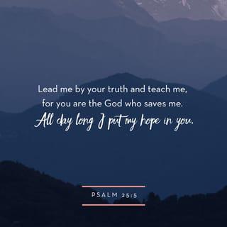 Psalms 25:4-5 - Show me your ways, LORD,
teach me your paths.
Guide me in your truth and teach me,
for you are God my Savior,
and my hope is in you all day long.