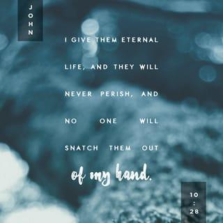 John 10:28-29 - I give them eternal life, and they shall never perish; no one will snatch them out of my hand. My Father, who has given them to me, is greater than all; no one can snatch them out of my Father’s hand.