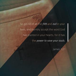 James 1:21 - So get rid of all the filth and evil in your lives, and humbly accept the word God has planted in your hearts, for it has the power to save your souls.