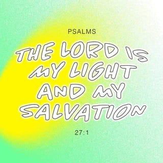 Psalm 27:1-6 - The LORD is my light and my salvation; whom shall I fear?
The LORD is the strength of my life; of whom shall I be afraid?
When the wicked, even mine enemies and my foes, came upon me to eat up my flesh,
They stumbled and fell.
Though an host should encamp against me, my heart shall not fear:
Though war should rise against me, in this will I be confident.

One thing have I desired of the LORD, that will I seek after;
That I may dwell in the house of the LORD all the days of my life,
To behold the beauty of the LORD, and to enquire in his temple.

For in the time of trouble he shall hide me in his pavilion:
In the secret of his tabernacle shall he hide me; he shall set me up upon a rock.
And now shall mine head be lifted up,
Above mine enemies round about me:
Therefore will I offer in his tabernacle sacrifices of joy;
I will sing, yea, I will sing praises unto the LORD.