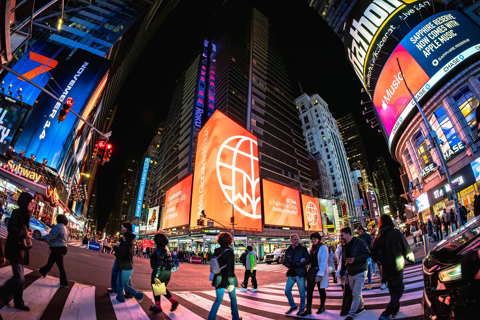 YouVersion ads light up Times Square in New York City.