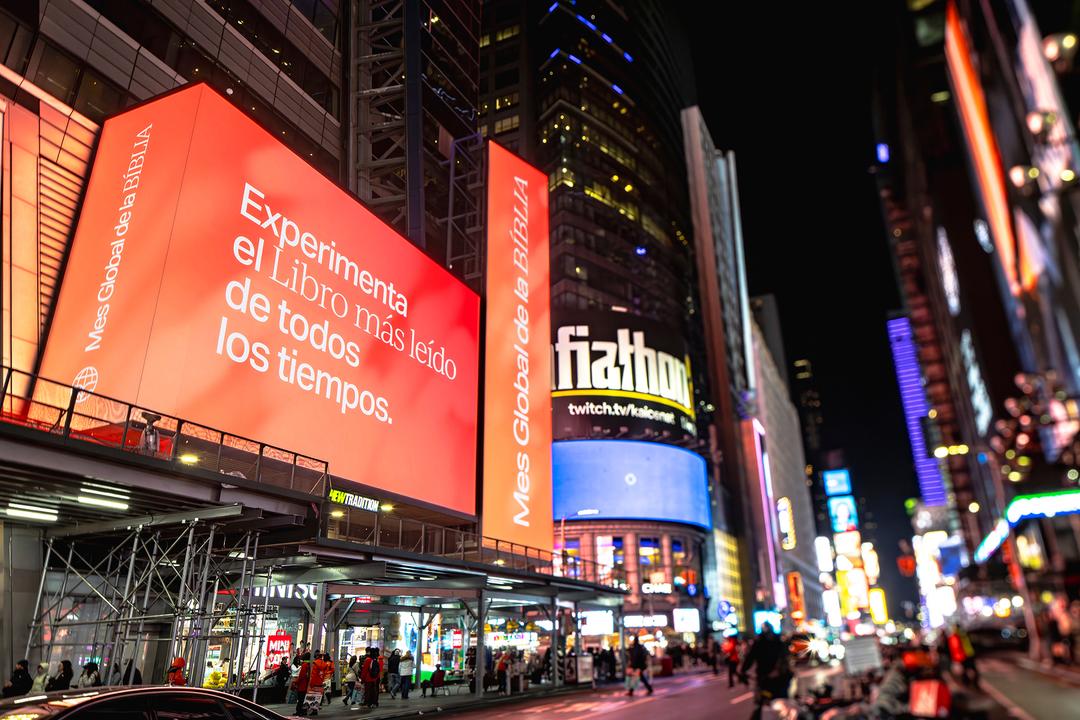 YouVersion ads light up Times Square in New York City.