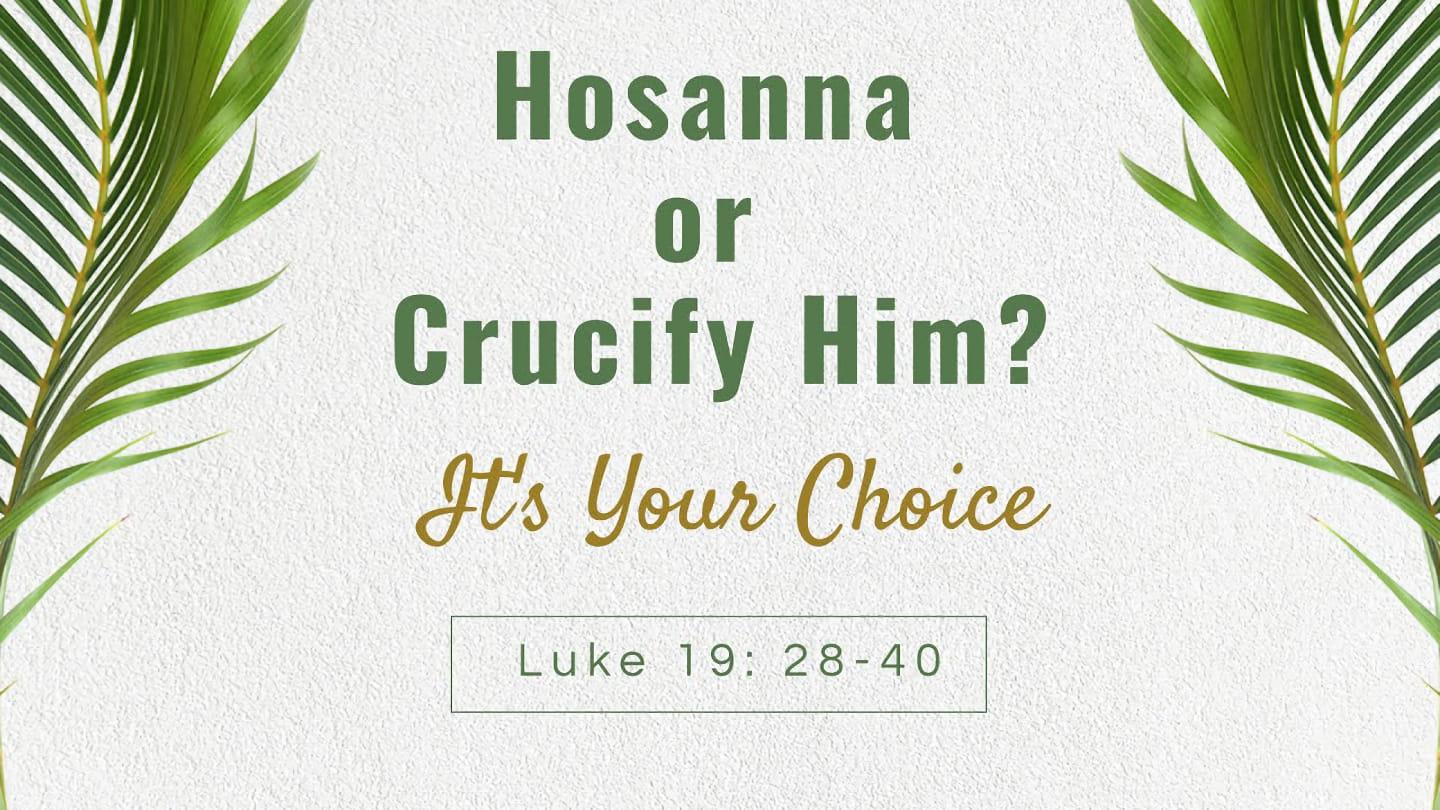 From Hosanna To Crucify