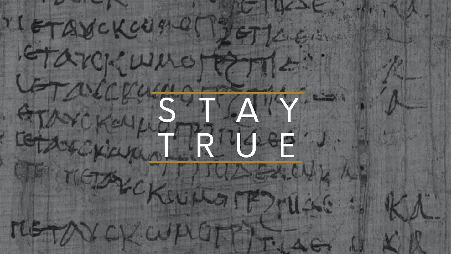 Stay True: “The Message is for Monday”