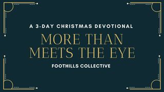More Than Meets the Eye - 3 Day Christmas Devotional Proverbs 4:25-26 New American Standard Bible - NASB 1995