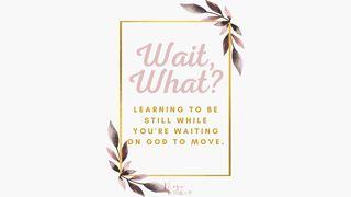 Wait, What? Learning to Be Still, While You’re Waiting on God to Move Tehillim (Psalms) 95:6-7 The Scriptures 2009