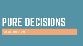 Pure Decisions Create Pure Power II Chronicles 16:9-13 New King James Version