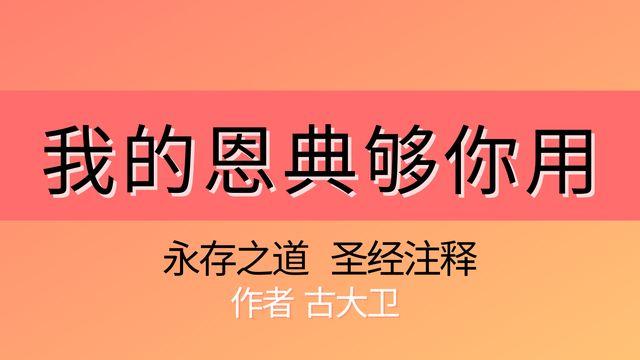 我的恩典够你用：对哥林多后书 12 章的研究