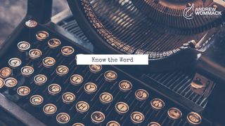Know the Word Mark 7:6-8 The Message