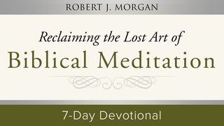 Reclaiming The Lost Art Of Biblical Meditation Psalms 77:2-6 The Message