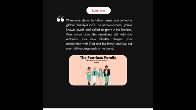 The Fearless Family: A New Believers’ Guide to Spiritual Growth