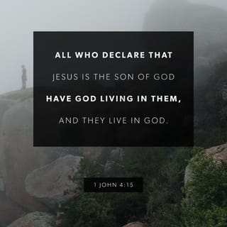 1 John 4:15 - All who declare that Jesus is the Son of God have God living in them, and they live in God.