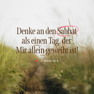 2. Mose 20:8 - Denke an den Sabbat als einen Tag, der mir allein geweiht ist!