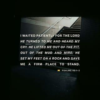 Psalms 40:1-2 - I patiently waited, LORD,
for you to hear my prayer.
You listened and pulled me
from a lonely pit
full of mud and mire.
You let me stand on a rock
with my feet firm