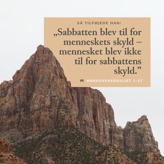 Markusevangeliet 2:27 - Så tilføjede han: „Sabbatten blev til for menneskets skyld – mennesket blev ikke til for sabbattens skyld.