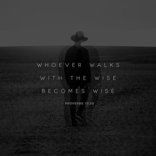 Proverbs 13:20 - Walk with the wise and you become wise,
but the companion of fools fares badly.