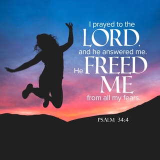 Psalms 34:4 - I sought the LORD, and he answered me
and rescued me from all my fears.