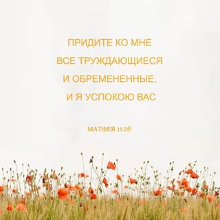 От Матфея святое благовествование 11:28 - Придите ко Мне все труждающиеся и обремененные, и Я успокою вас