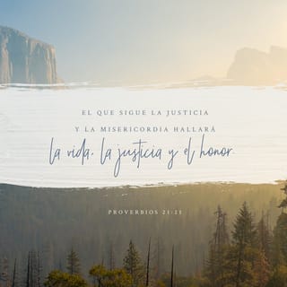 Proverbios 21:21 - Busca la justicia y el amor,
y encontrarás vida,
justicia y riquezas.