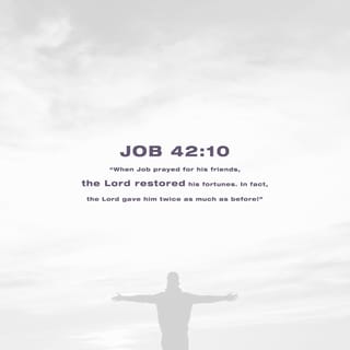 Job 42:10-17 - After Job had prayed for his friends, the LORD restored his fortunes and gave him twice as much as he had before. All his brothers and sisters and everyone who had known him before came and ate with him in his house. They comforted and consoled him over all the trouble the LORD had brought on him, and each one gave him a piece of silver and a gold ring.
The LORD blessed the latter part of Job’s life more than the former part. He had fourteen thousand sheep, six thousand camels, a thousand yoke of oxen and a thousand donkeys. And he also had seven sons and three daughters. The first daughter he named Jemimah, the second Keziah and the third Keren-Happuch. Nowhere in all the land were there found women as beautiful as Job’s daughters, and their father granted them an inheritance along with their brothers.
After this, Job lived a hundred and forty years; he saw his children and their children to the fourth generation. And so Job died, an old man and full of years.