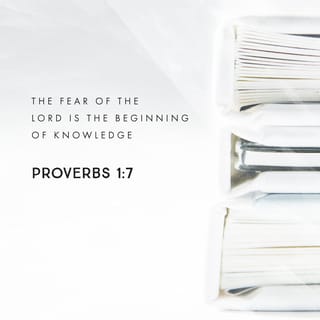 Proverbs 1:7 - The fear of the LORD is the beginning of knowledge,
But fools despise wisdom and instruction.