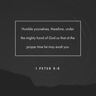 1 Peter 5:6-11 - Humble yourselves, therefore, under God’s mighty hand, that he may lift you up in due time. Cast all your anxiety on him because he cares for you.
Be alert and of sober mind. Your enemy the devil prowls around like a roaring lion looking for someone to devour. Resist him, standing firm in the faith, because you know that the family of believers throughout the world is undergoing the same kind of sufferings.
And the God of all grace, who called you to his eternal glory in Christ, after you have suffered a little while, will himself restore you and make you strong, firm and steadfast. To him be the power for ever and ever. Amen.