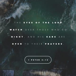 1 Peter 3:12 - FOR THE EYES OF THE LORD ARE TOWARD THE RIGHTEOUS,
AND HIS EARS ATTEND TO THEIR PRAYER,
BUT THE FACE OF THE LORD IS AGAINST THOSE WHO DO EVIL.”