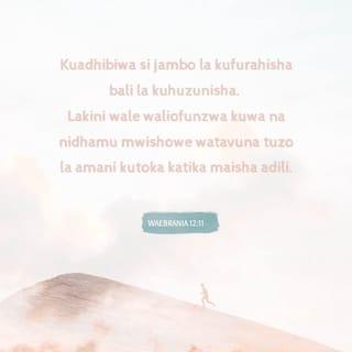 Ebr 12:11 - Kila adhabu wakati wake haionekani kuwa kitu cha furaha, bali cha huzuni; lakini baadaye huwaletea wao waliozoezwa nayo matunda ya haki yenye amani.