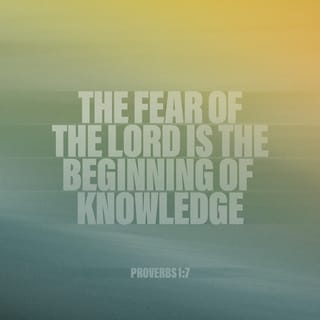 Proverbs 1:7 - The fear of the LORD
is the beginning of knowledge;
fools despise wisdom and discipline.