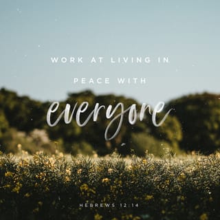 Hebrews 12:14 - Try to be at peace with everyone, and try to live a holy life, because no one will see the Lord without it.