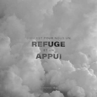 Psaume 46:1-2 - Dieu est notre refuge et notre force, un secours dans les détresses, toujours facile à trouver.
C'est pourquoi nous ne craindrons point, quand la terre serait transportée de sa place, et que les montagnes seraient remuées et jetées au coeur des mers
