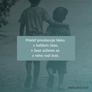 Príslovia 17:17 - Priateľ miluje v každý čas a v súžení je z neho brat.