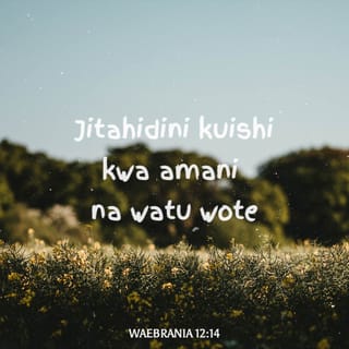Waebrania 12:14 - Jitahidini kuishi kwa amani na watu wote. Ishini maisha ya utakatifu, kwa sababu hakuna mtu atakayemwona Bwana bila ya maisha kama hayo.