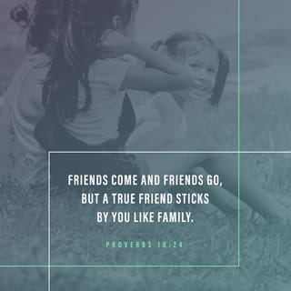 Proverbs 18:24 - Friends come and friends go,
but a true friend sticks by you like family.