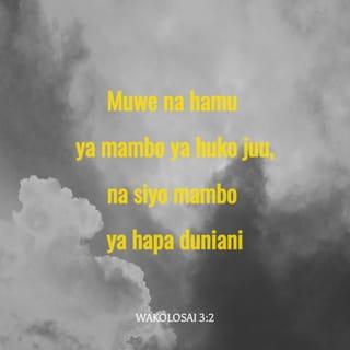 Wakolosai 3:2 - Muwe na hamu ya mambo ya huko juu, na siyo mambo ya hapa duniani.