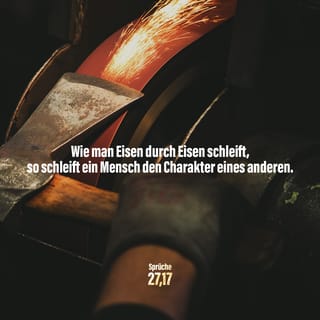 Sprüche 27:17 - Eisen wird scharf durch Eisen, und ein Mann schärft das Angesicht des anderen.